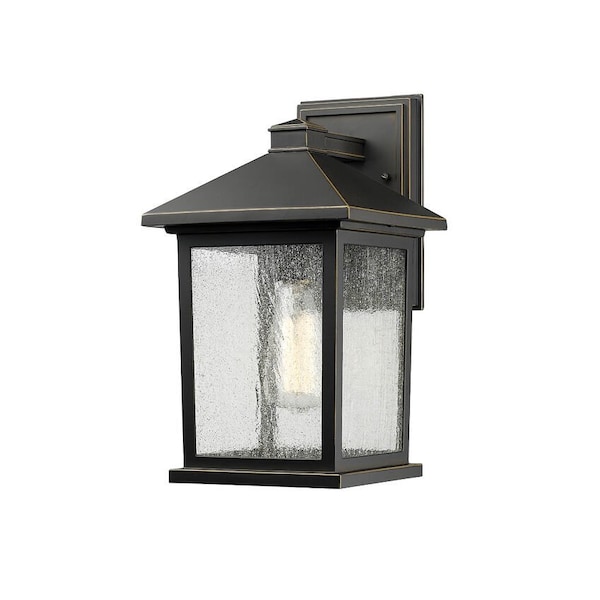 Z-Lite Portland 1 Light Outdoor Wall Light, Oil Rubbed Bronze And Clear Seedy 531M-ORB - main